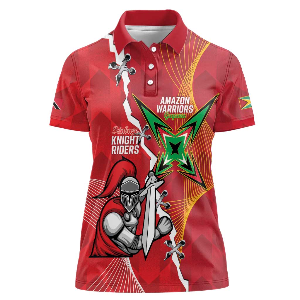 Guyana and Trinbago Cricket Custom Women Polo Shirt Amazon Warriors Knight Riders Together - Wonder Print Shop