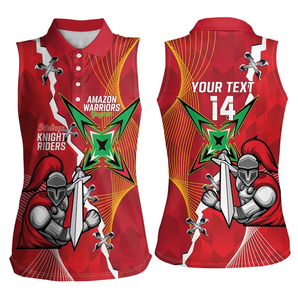 Guyana and Trinbago Cricket Custom Women Sleeveless Polo Shirt Amazon Warriors Knight Riders Together - Wonder Print Shop
