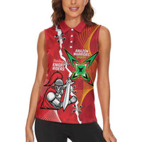 Guyana and Trinbago Cricket Custom Women Sleeveless Polo Shirt Amazon Warriors Knight Riders Together - Wonder Print Shop