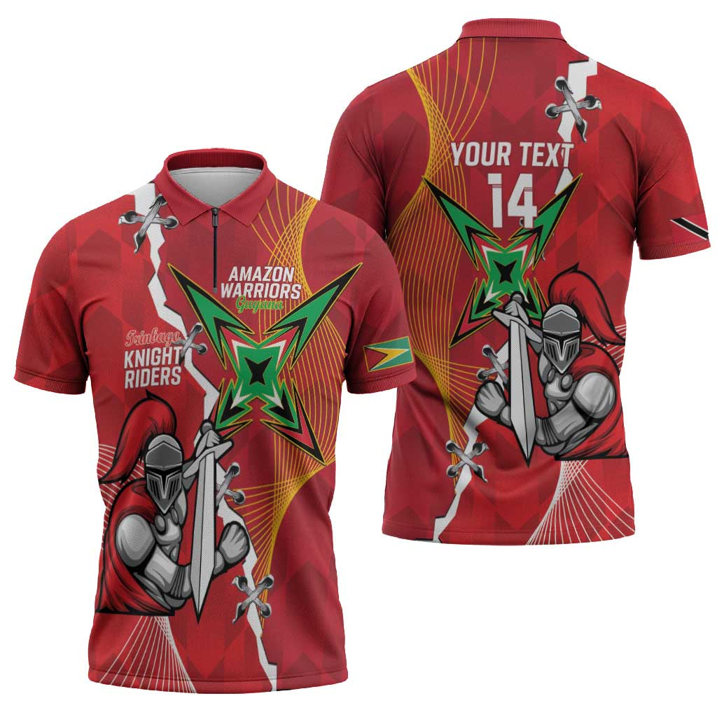 Guyana and Trinbago Cricket Custom Zipper Polo Shirt Amazon Warriors Knight Riders Together - Wonder Print Shop