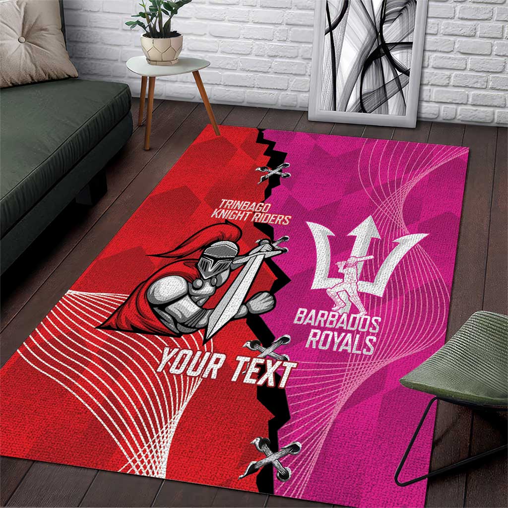 Barbados and Trinbago Cricket Personalized Area Rug Royals Knight Riders Together - Wonder Print Shop