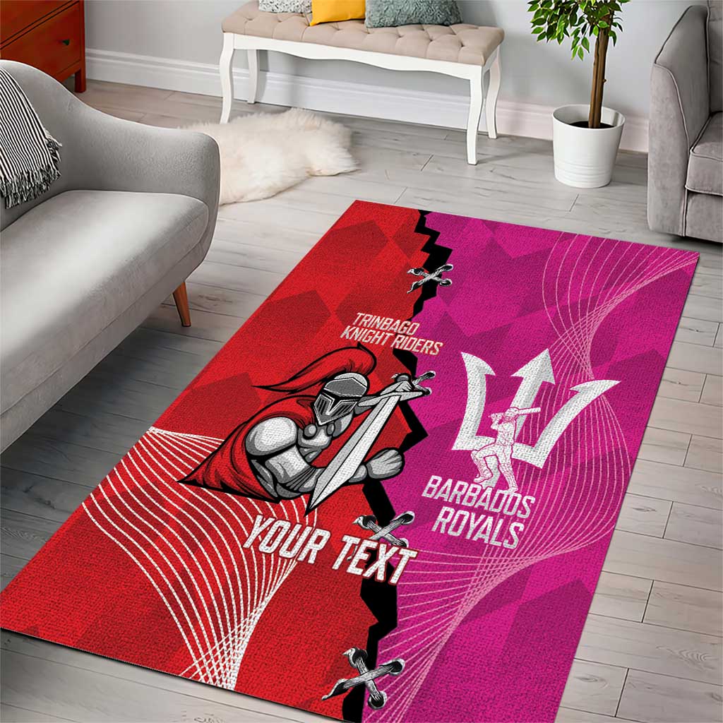 Barbados and Trinbago Cricket Personalized Area Rug Royals Knight Riders Together - Wonder Print Shop
