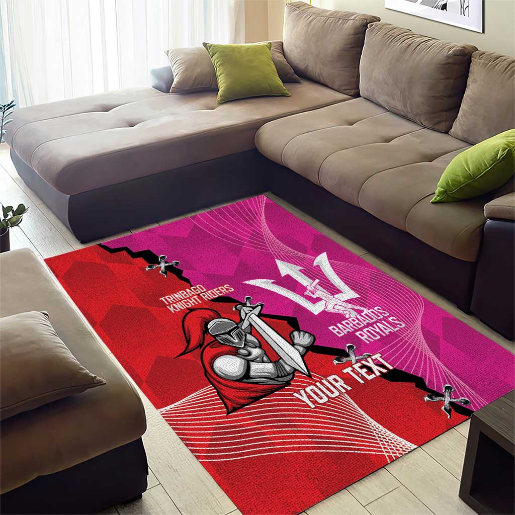 Barbados and Trinbago Cricket Personalized Area Rug Royals Knight Riders Together - Wonder Print Shop
