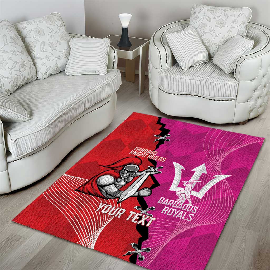 Barbados and Trinbago Cricket Personalized Area Rug Royals Knight Riders Together - Wonder Print Shop