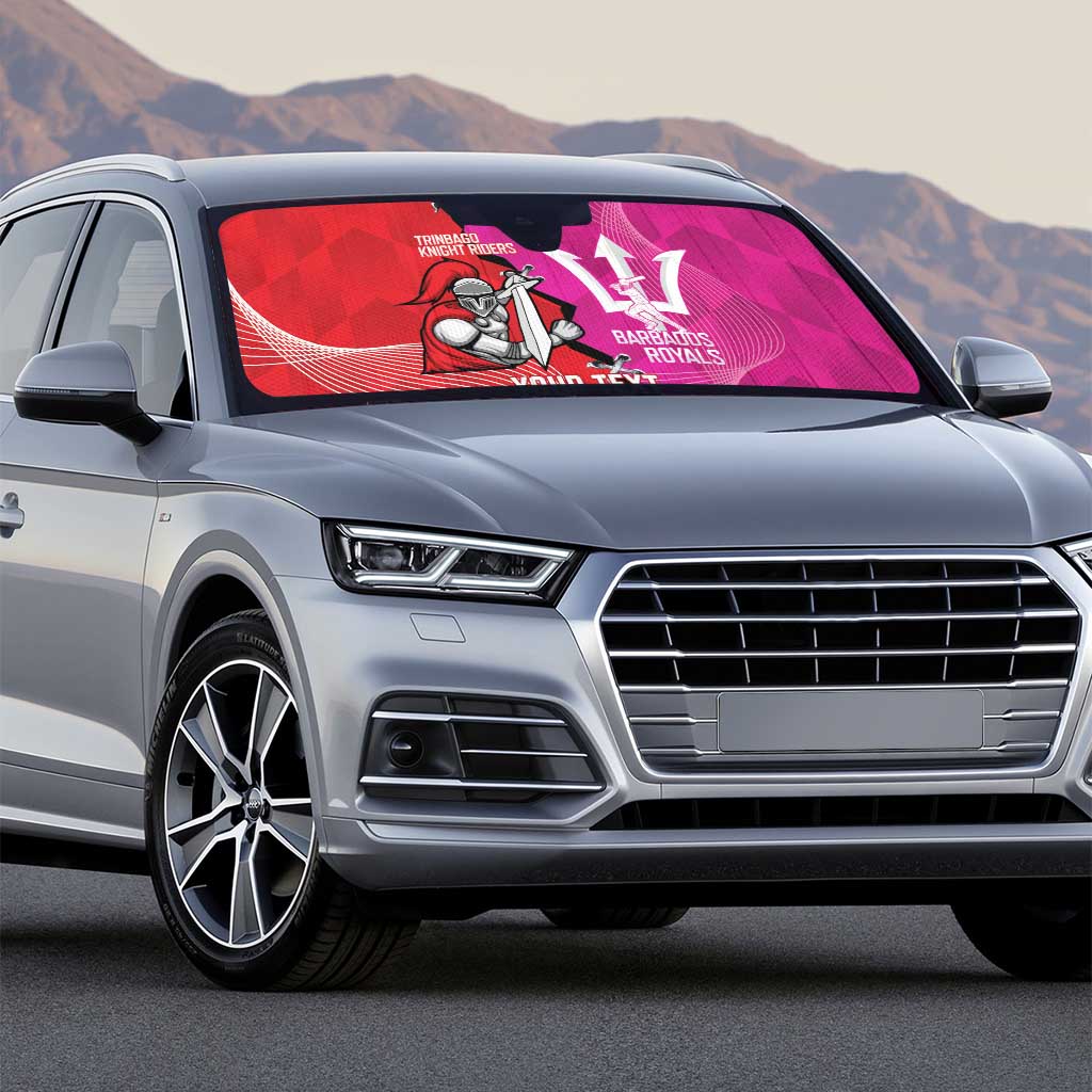 Barbados and Trinbago Cricket Personalized Auto Sun Shade Royals Knight Riders Together - Wonder Print Shop