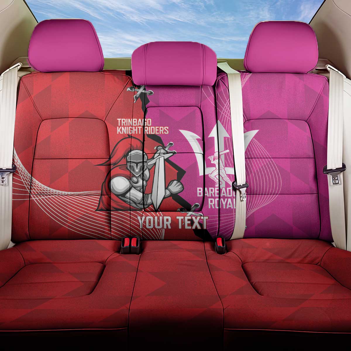 Barbados and Trinbago Cricket Personalized Back Car Seat Cover Royals Knight Riders Together - Wonder Print Shop