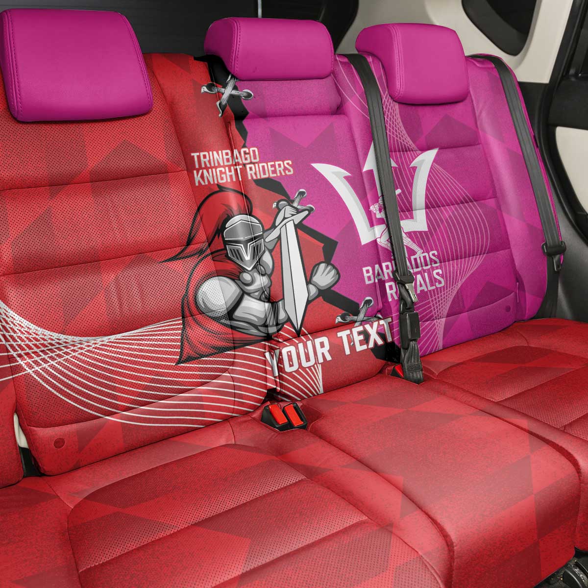 Barbados and Trinbago Cricket Personalized Back Car Seat Cover Royals Knight Riders Together - Wonder Print Shop