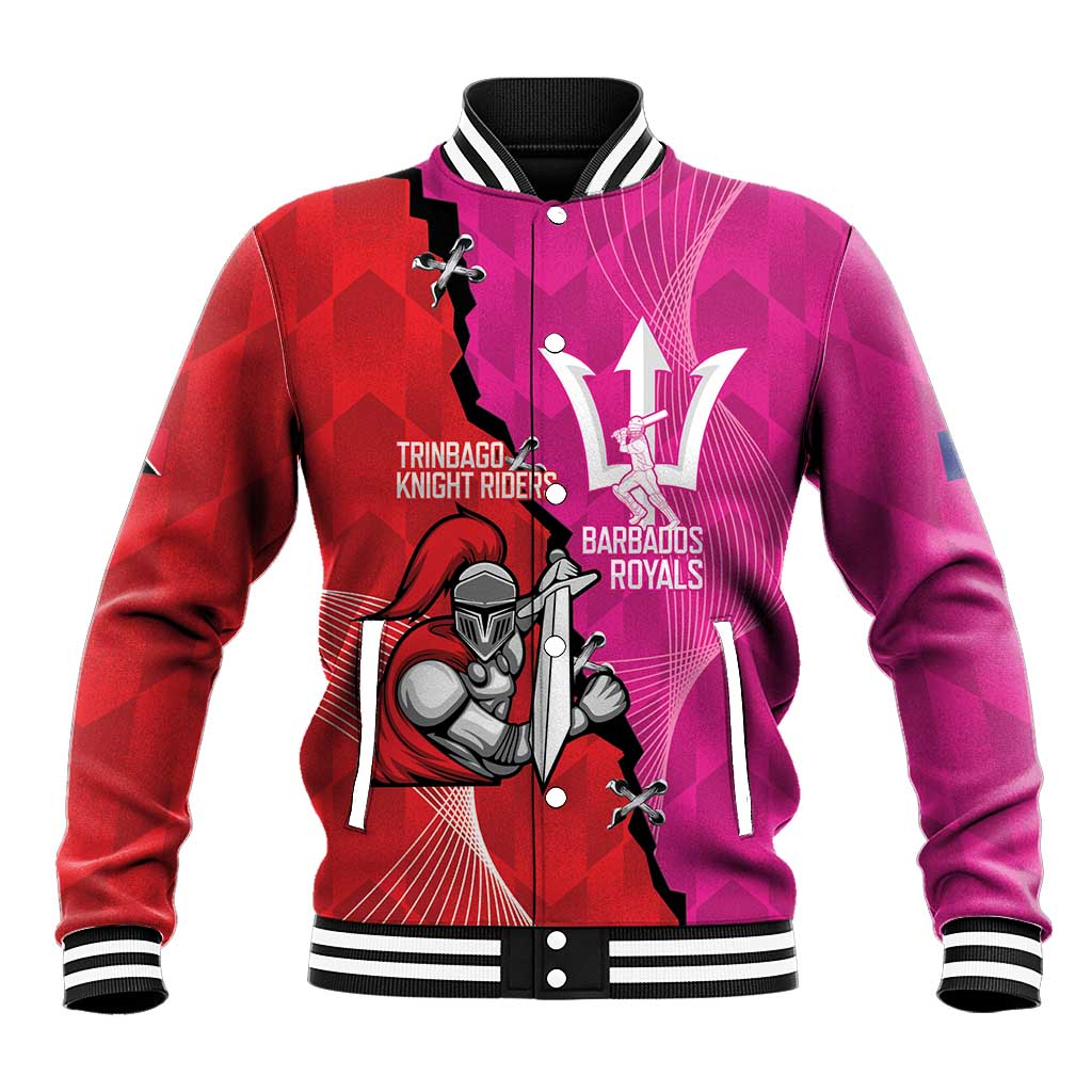 Barbados and Trinbago Cricket Personalized Baseball Jacket Royals Knight Riders Together - Wonder Print Shop