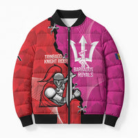 Barbados and Trinbago Cricket Personalized Bomber Puffer Jacket Royals Knight Riders Together - Wonder Print Shop