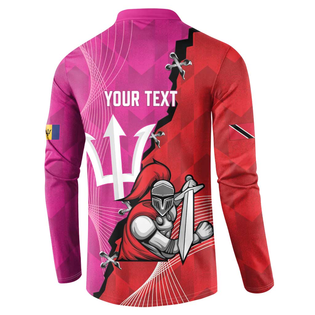 Barbados and Trinbago Cricket Personalized Button Sweatshirt Royals Knight Riders Together - Wonder Print Shop