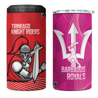 Barbados and Trinbago Cricket 4 in 1 Can Cooler Tumbler Royals Knight Riders Together - Wonder Print Shop