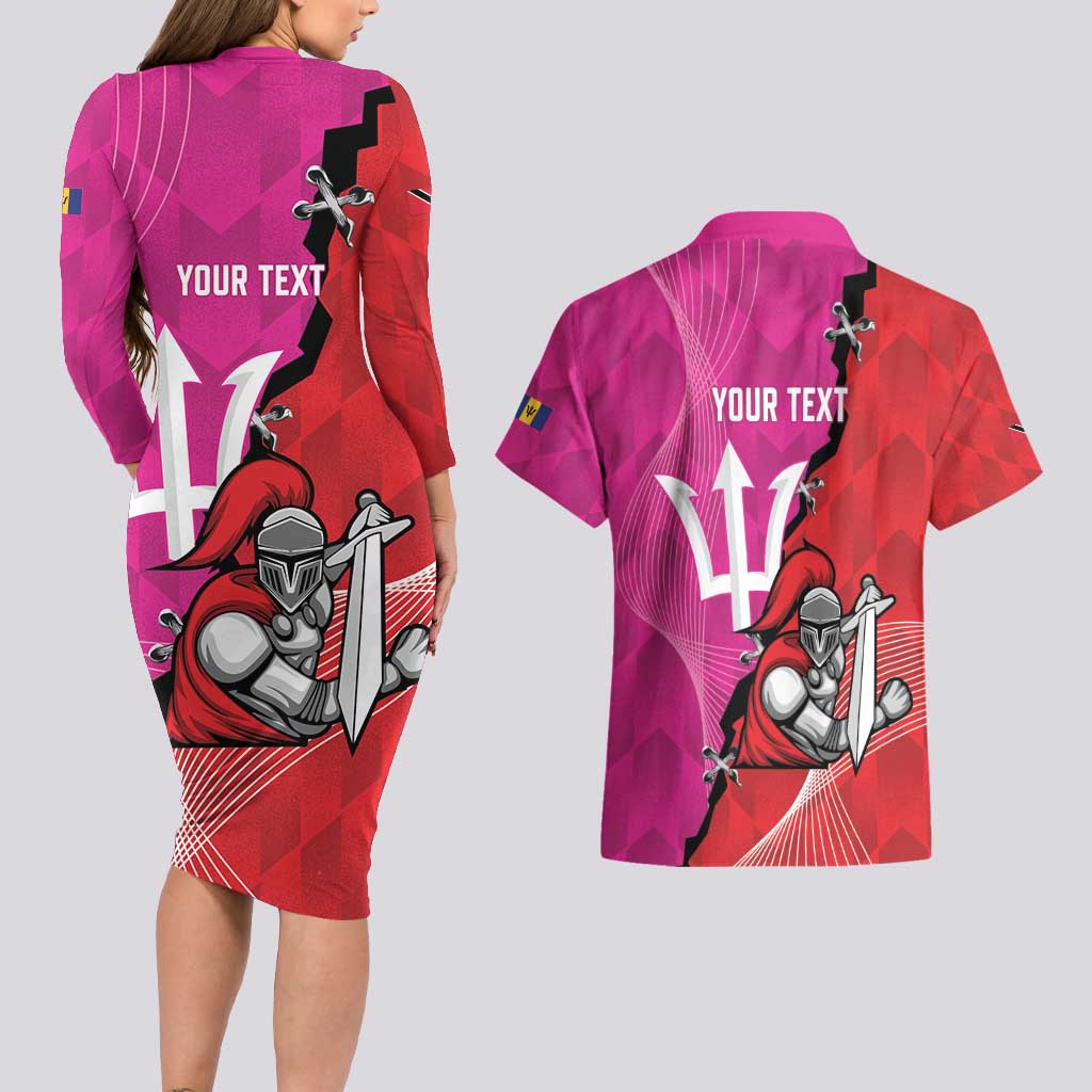 Barbados and Trinbago Cricket Personalized Couples Matching Long Sleeve Bodycon Dress and Hawaiian Shirt Royals Knight Riders Together - Wonder Print Shop