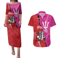 Barbados and Trinbago Cricket Personalized Couples Matching Puletasi and Hawaiian Shirt Royals Knight Riders Together - Wonder Print Shop
