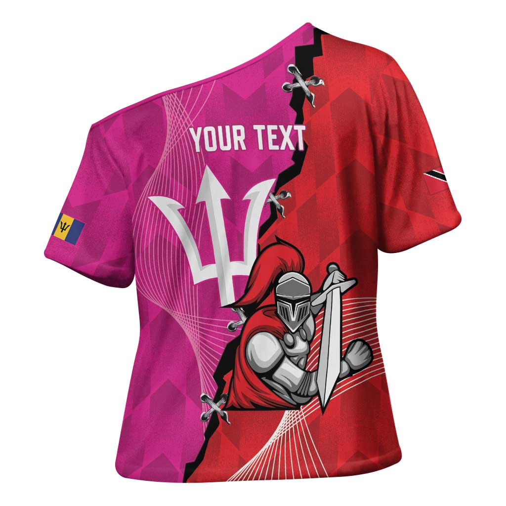 Barbados and Trinbago Cricket Personalized Cross Shoulder Shirt Royals Knight Riders Together - Wonder Print Shop