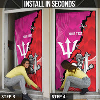 Barbados and Trinbago Cricket Personalized Door Cover Royals Knight Riders Together - Wonder Print Shop