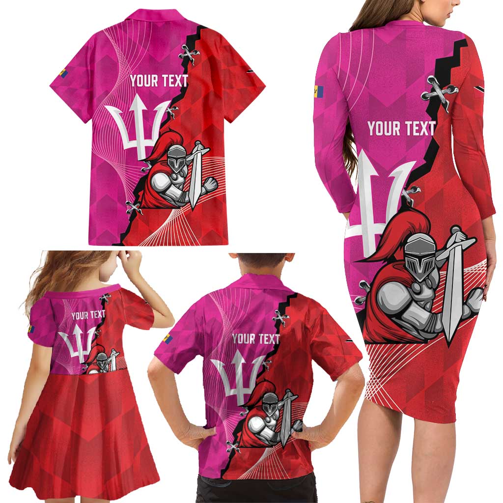 Barbados and Trinbago Cricket Personalized Family Matching Long Sleeve Bodycon Dress and Hawaiian Shirt Royals Knight Riders Together - Wonder Print Shop