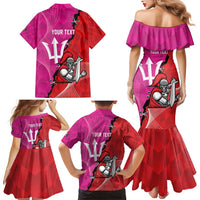Barbados and Trinbago Cricket Personalized Family Matching Mermaid Dress and Hawaiian Shirt Royals Knight Riders Together - Wonder Print Shop