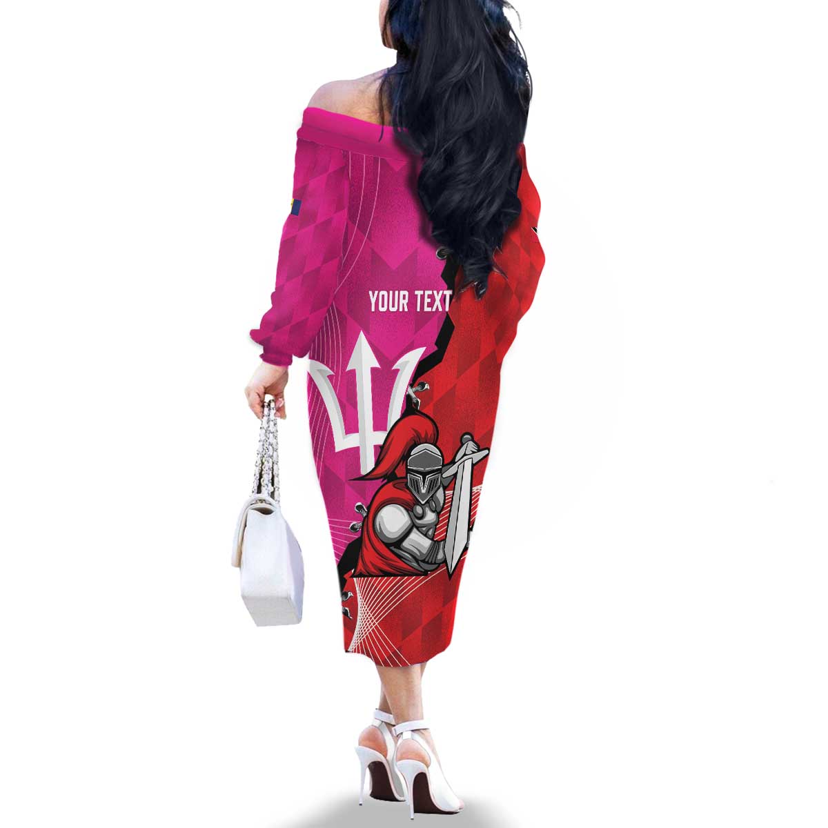 Barbados and Trinbago Cricket Personalized Family Matching Off The Shoulder Long Sleeve Dress and Hawaiian Shirt Royals Knight Riders Together - Wonder Print Shop