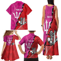 Barbados and Trinbago Cricket Personalized Family Matching Tank Maxi Dress and Hawaiian Shirt Royals Knight Riders Together - Wonder Print Shop