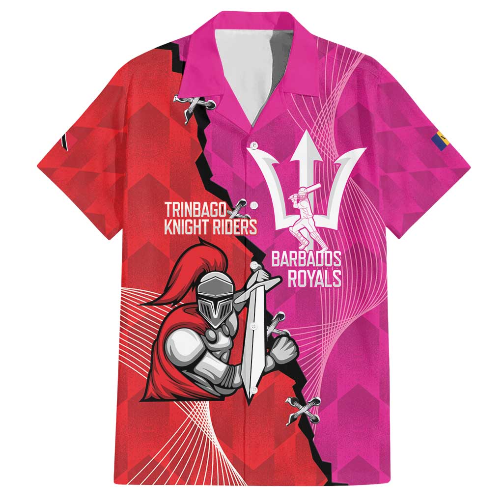 Barbados and Trinbago Cricket Personalized Hawaiian Shirt Royals Knight Riders Together - Wonder Print Shop