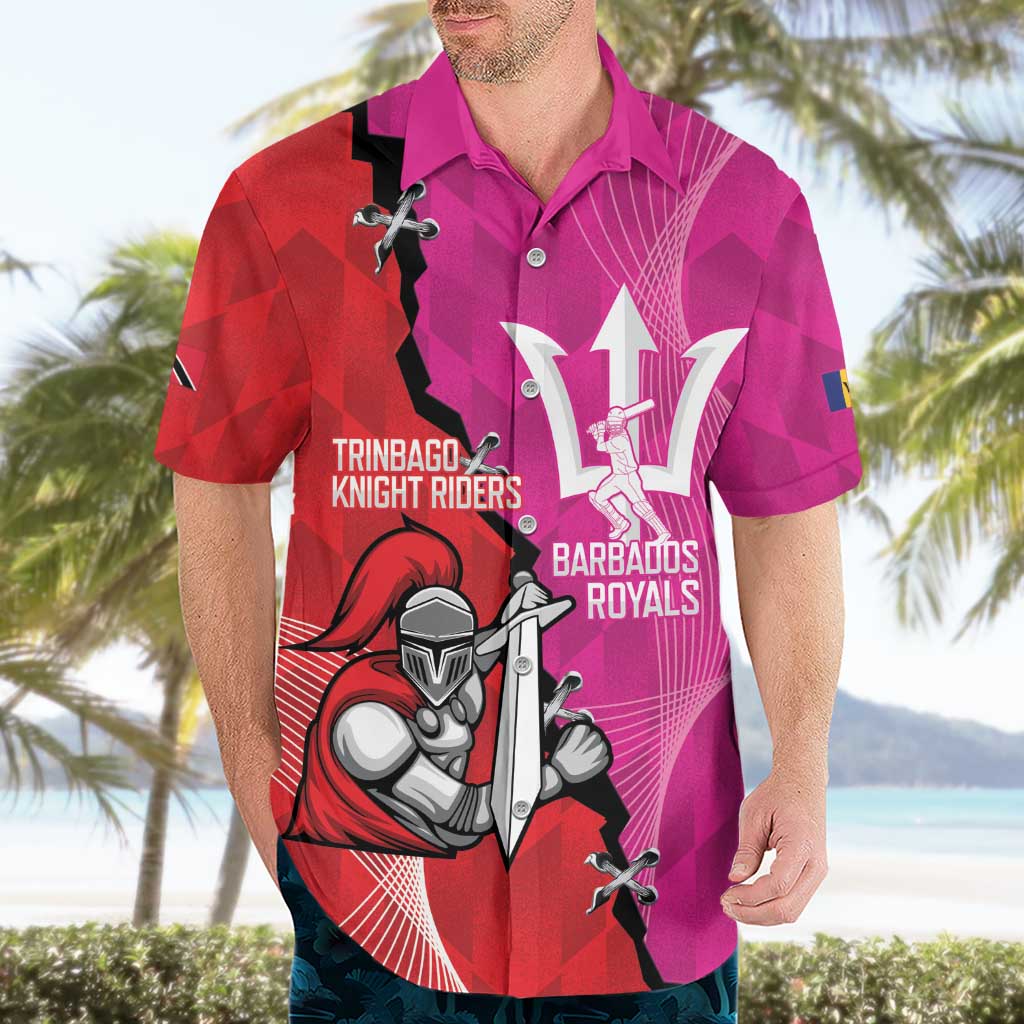 Barbados and Trinbago Cricket Personalized Hawaiian Shirt Royals Knight Riders Together - Wonder Print Shop
