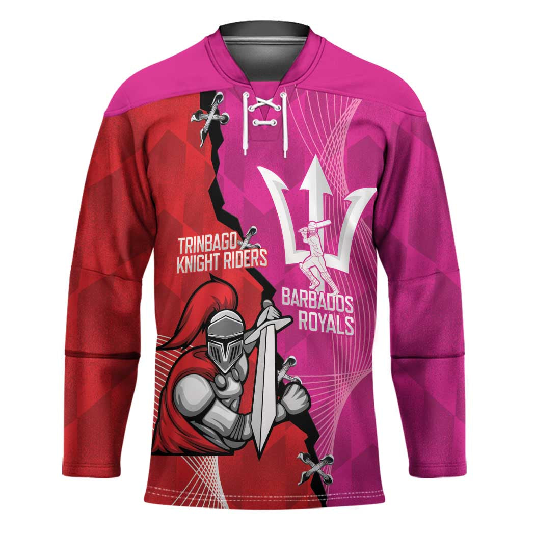 Barbados and Trinbago Cricket Personalized Hockey Jersey Royals Knight Riders Together - Wonder Print Shop