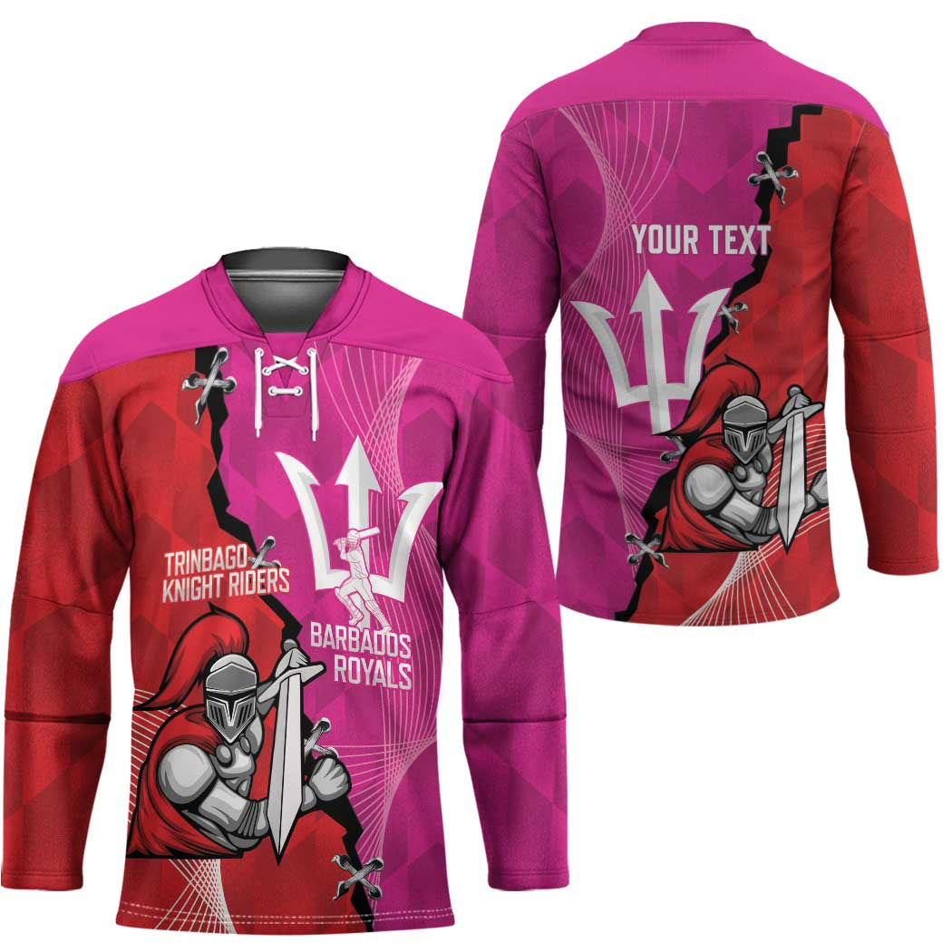 Barbados and Trinbago Cricket Personalized Hockey Jersey Royals Knight Riders Together - Wonder Print Shop
