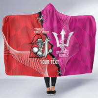 Barbados and Trinbago Cricket Personalized Hooded Blanket Royals Knight Riders Together - Wonder Print Shop
