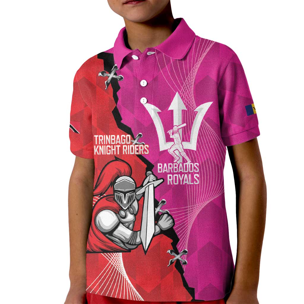 Barbados and Trinbago Cricket Personalized Kid Polo Shirt Royals Knight Riders Together - Wonder Print Shop