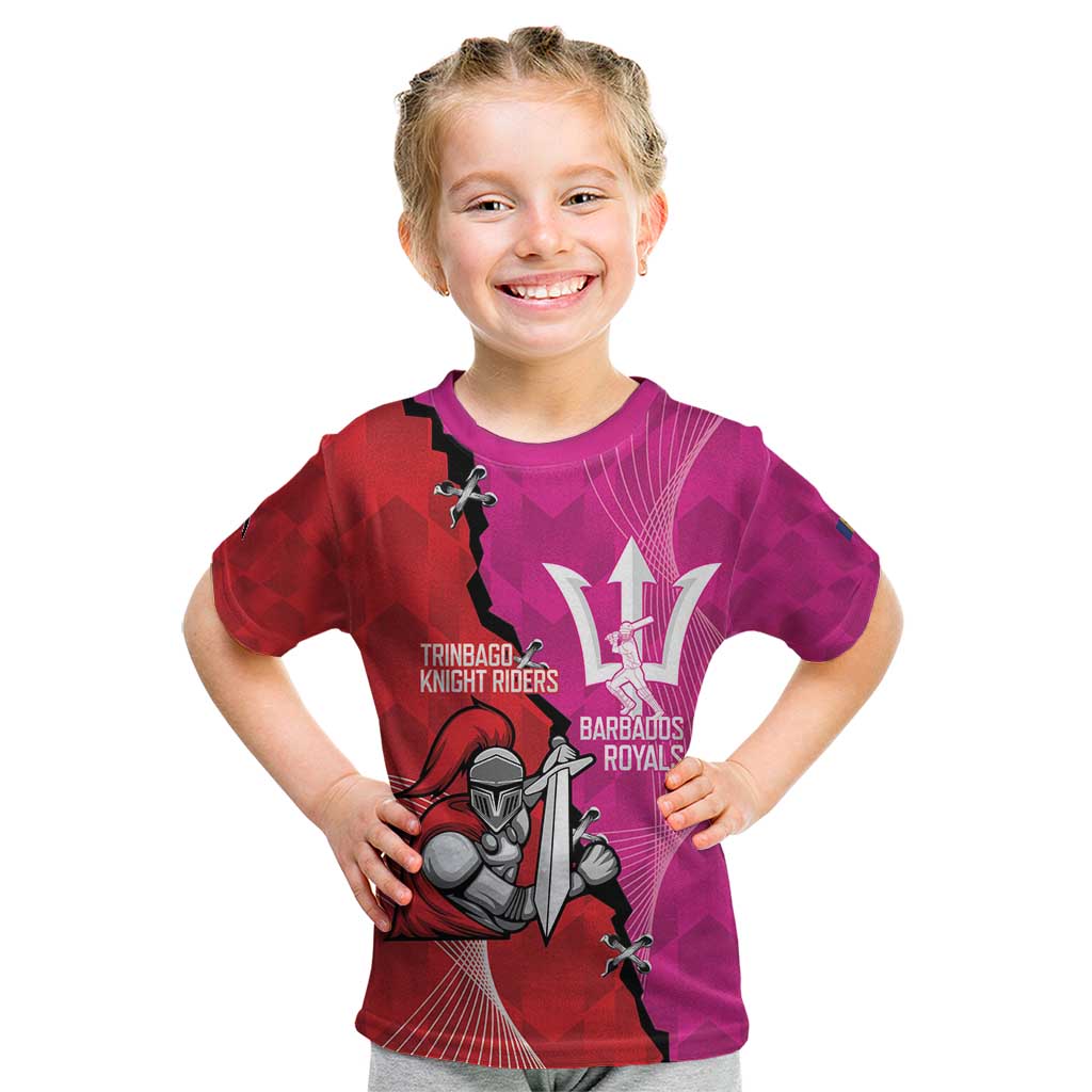 Barbados and Trinbago Cricket Personalized Kid T Shirt Royals Knight Riders Together - Wonder Print Shop