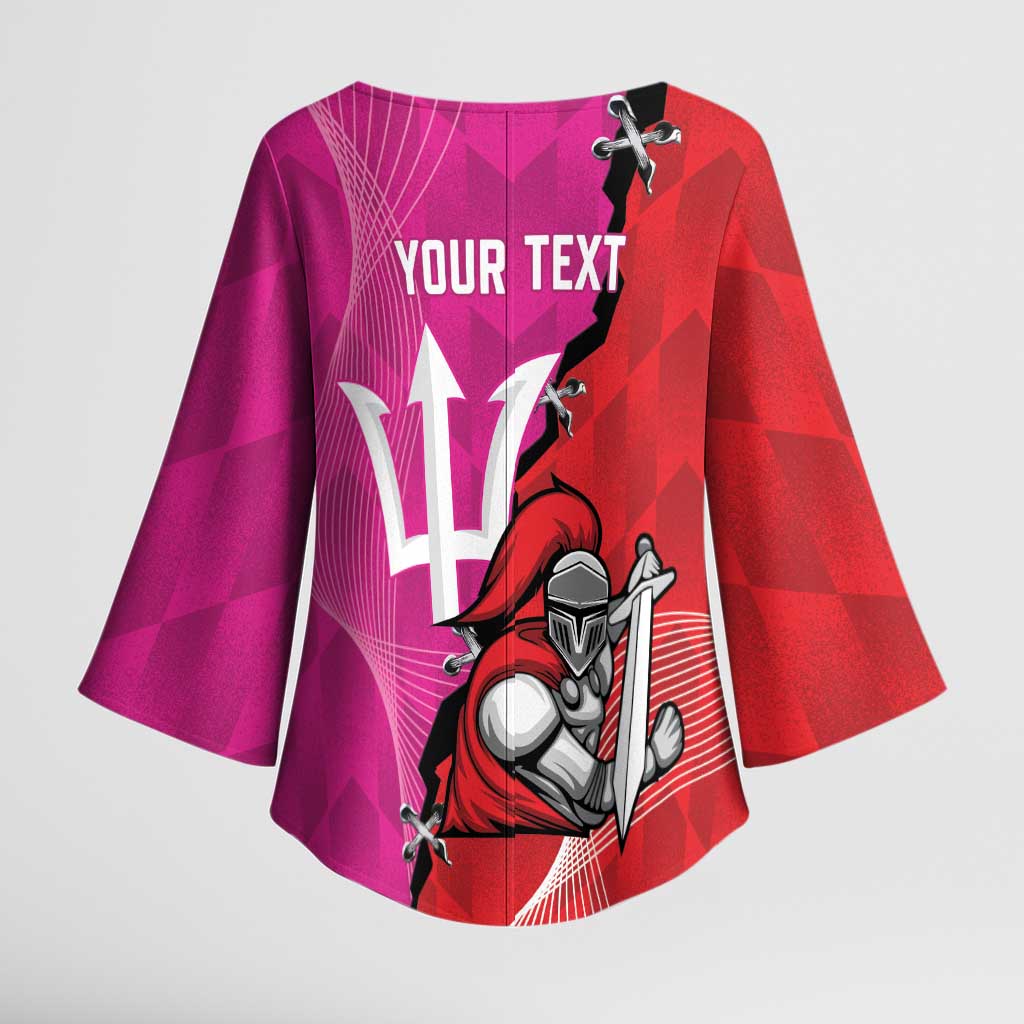 Barbados and Trinbago Cricket Personalized Kimono Sleeve Blouse Royals Knight Riders Together - Wonder Print Shop