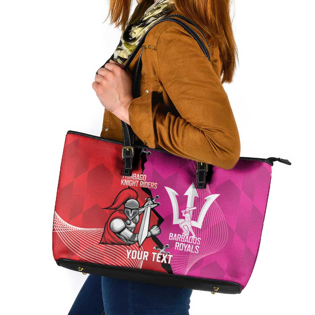 Barbados and Trinbago Cricket Personalized Leather Tote Bag Royals Knight Riders Together - Wonder Print Shop