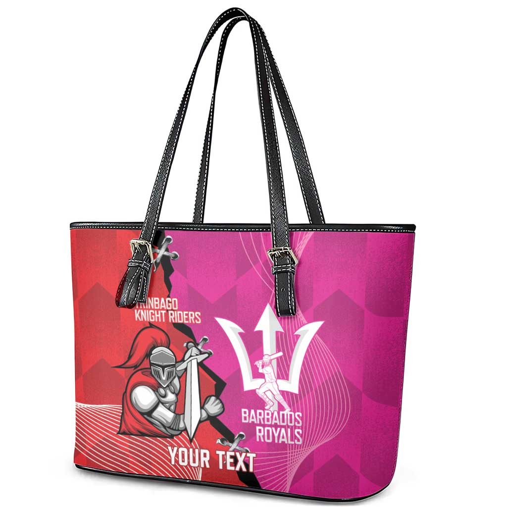 Barbados and Trinbago Cricket Personalized Leather Tote Bag Royals Knight Riders Together - Wonder Print Shop