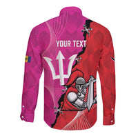 Barbados and Trinbago Cricket Personalized Long Sleeve Button Shirt Royals Knight Riders Together - Wonder Print Shop