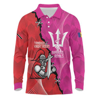 Barbados and Trinbago Cricket Personalized Long Sleeve Polo Shirt Royals Knight Riders Together - Wonder Print Shop