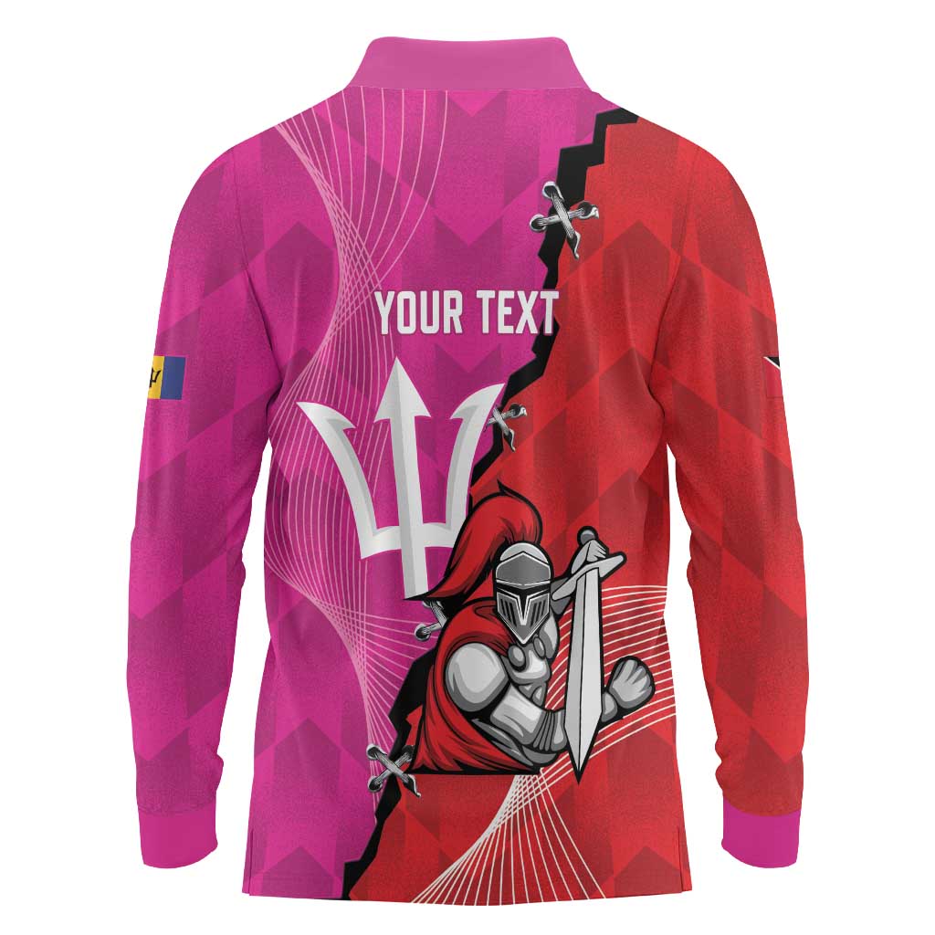 Barbados and Trinbago Cricket Personalized Long Sleeve Polo Shirt Royals Knight Riders Together - Wonder Print Shop
