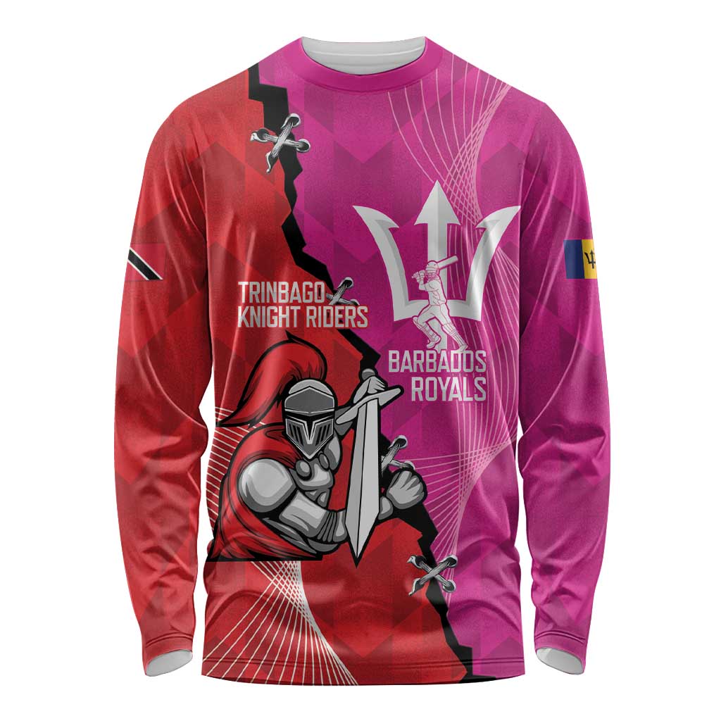 Barbados and Trinbago Cricket Personalized Long Sleeve Shirt Royals Knight Riders Together - Wonder Print Shop