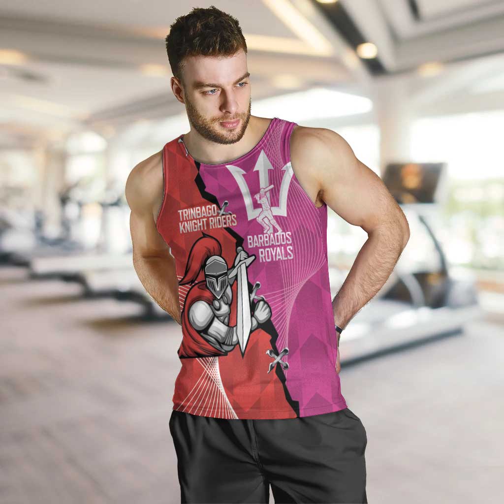 Barbados and Trinbago Cricket Personalized Men Tank Top Royals Knight Riders Together - Wonder Print Shop