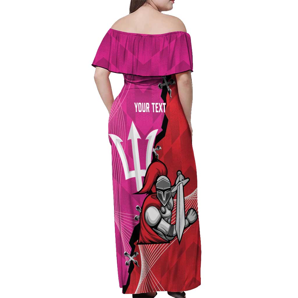 Barbados and Trinbago Cricket Personalized Off Shoulder Maxi Dress Royals Knight Riders Together - Wonder Print Shop
