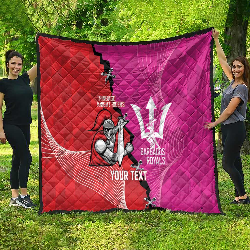 Barbados and Trinbago Cricket Personalized Quilt Royals Knight Riders Together - Wonder Print Shop