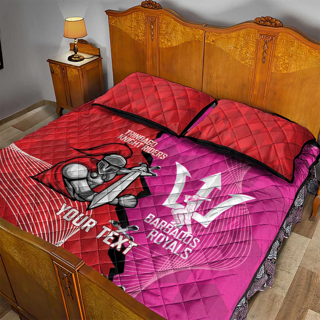 Barbados and Trinbago Cricket Personalized Quilt Bed Set Royals Knight Riders Together - Wonder Print Shop