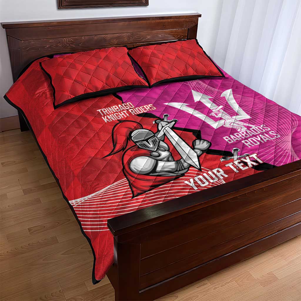 Barbados and Trinbago Cricket Personalized Quilt Bed Set Royals Knight Riders Together - Wonder Print Shop