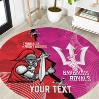 Barbados and Trinbago Cricket Personalized Round Carpet Royals Knight Riders Together - Wonder Print Shop