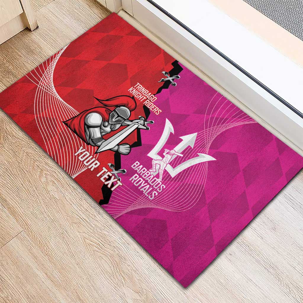 Barbados and Trinbago Cricket Personalized Rubber Doormat Royals Knight Riders Together - Wonder Print Shop