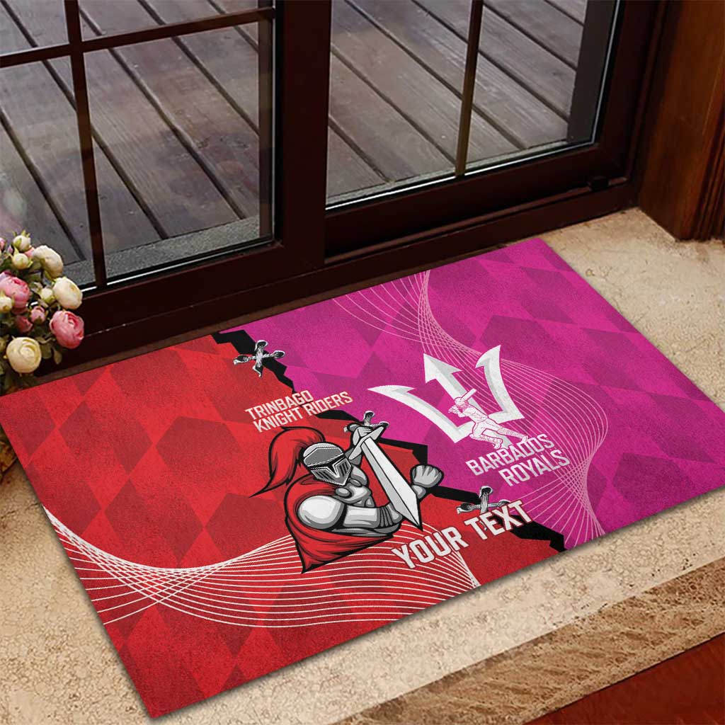 Barbados and Trinbago Cricket Personalized Rubber Doormat Royals Knight Riders Together - Wonder Print Shop