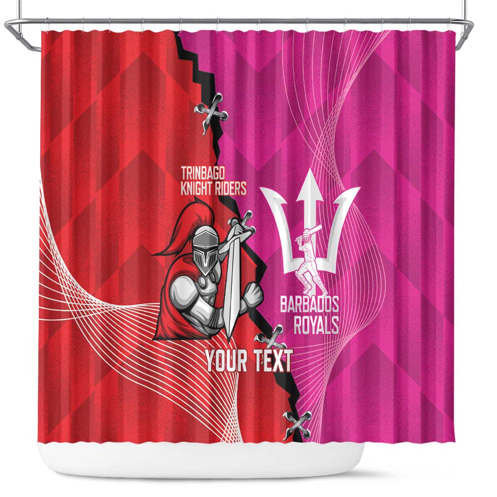 Barbados and Trinbago Cricket Personalized Shower Curtain Royals Knight Riders Together - Wonder Print Shop