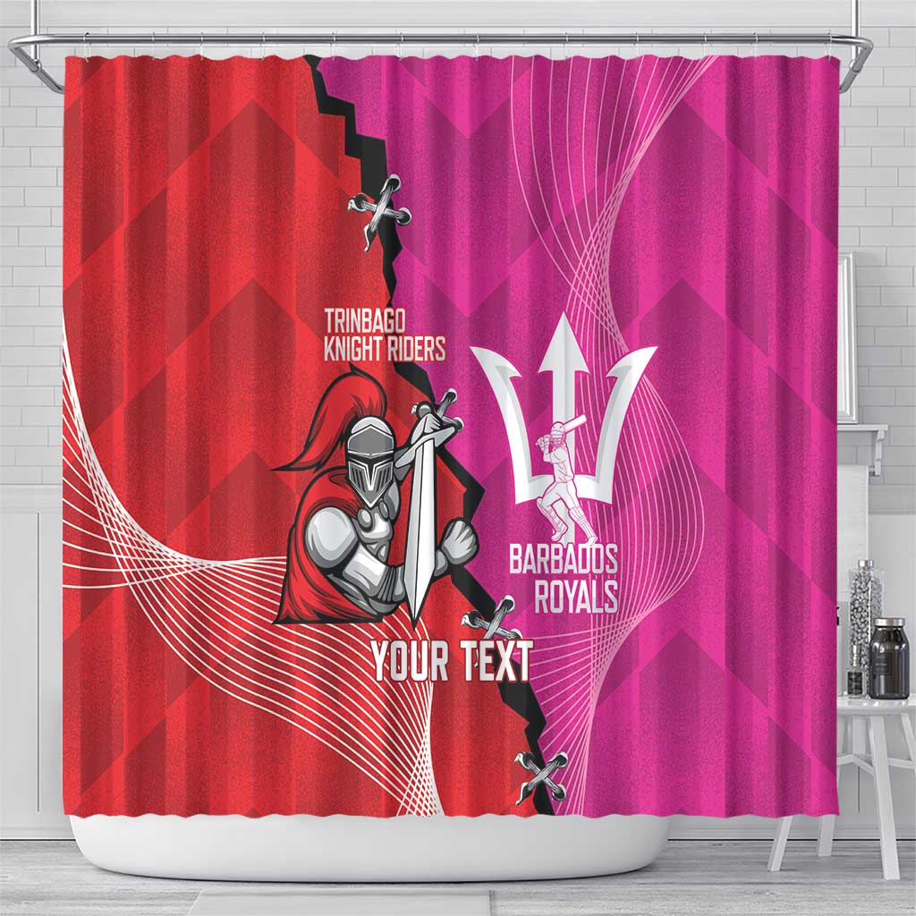 Barbados and Trinbago Cricket Personalized Shower Curtain Royals Knight Riders Together - Wonder Print Shop