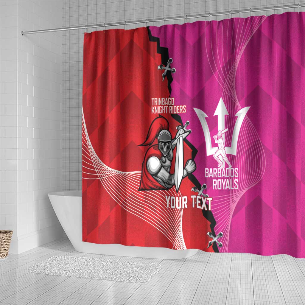 Barbados and Trinbago Cricket Personalized Shower Curtain Royals Knight Riders Together - Wonder Print Shop