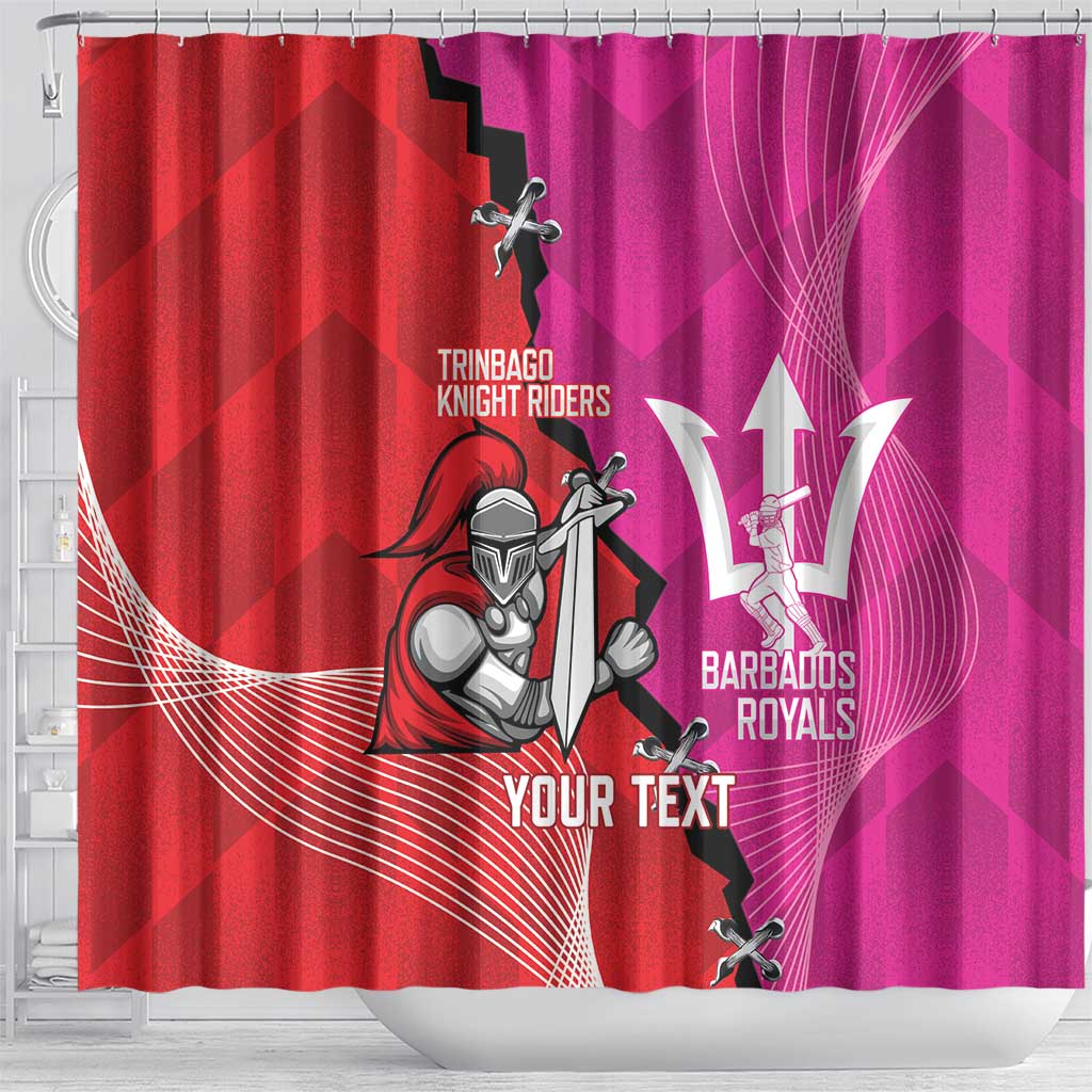 Barbados and Trinbago Cricket Personalized Shower Curtain Royals Knight Riders Together - Wonder Print Shop