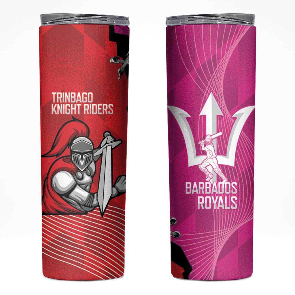 Barbados and Trinbago Cricket Skinny Tumbler Royals Knight Riders Together - Wonder Print Shop